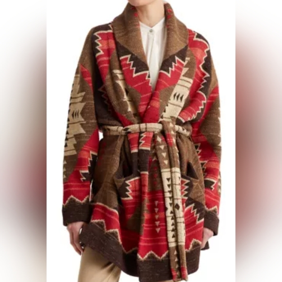 Nwt...Lauren Ralph Lauren Plus-Size Western-Print Intarsia-Knit Cardigan. - Picture 2 of 11